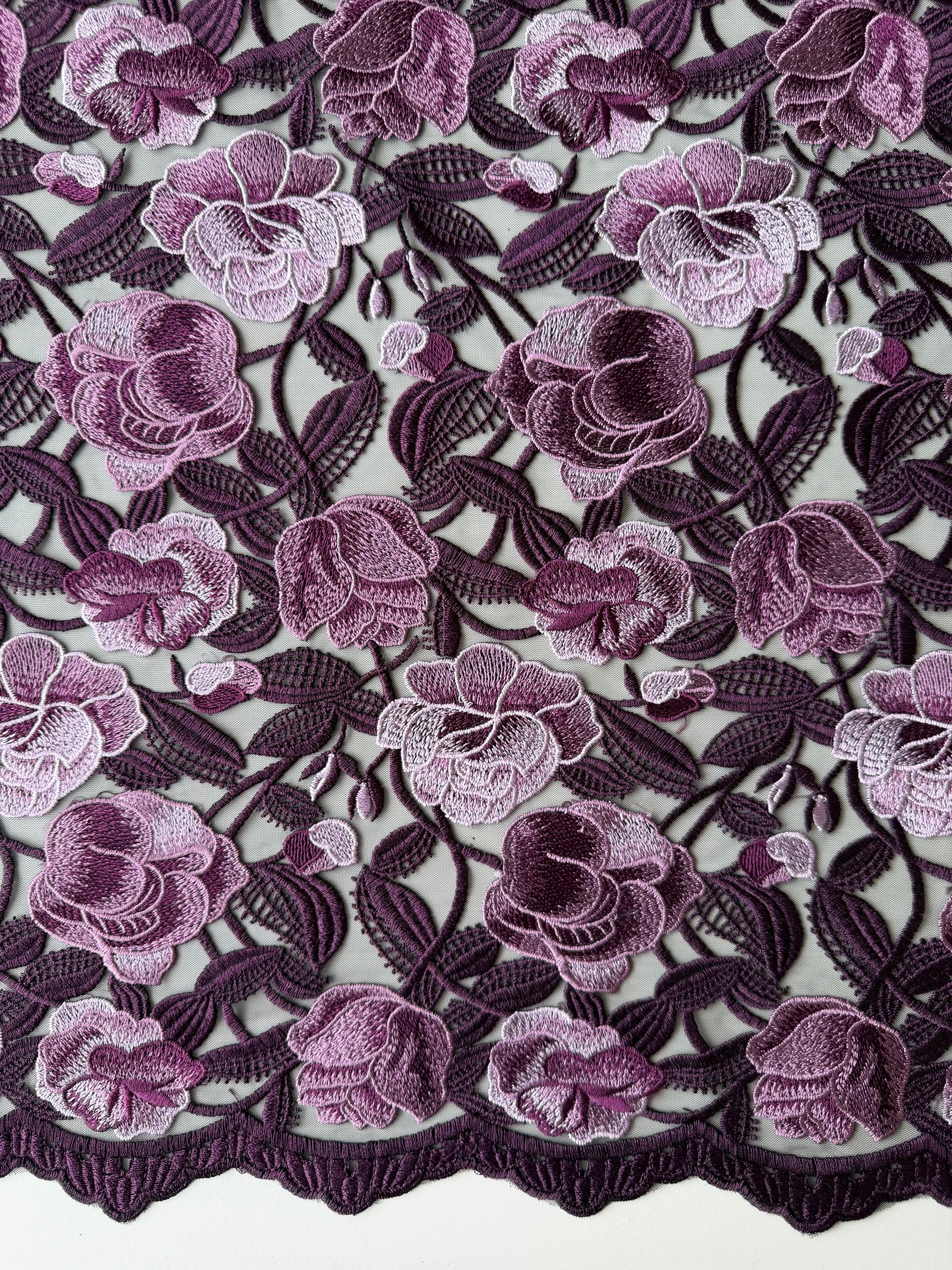 Dentelle brodée violette - EB5024