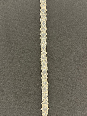Bordure de perles et sequins ivoire - T148