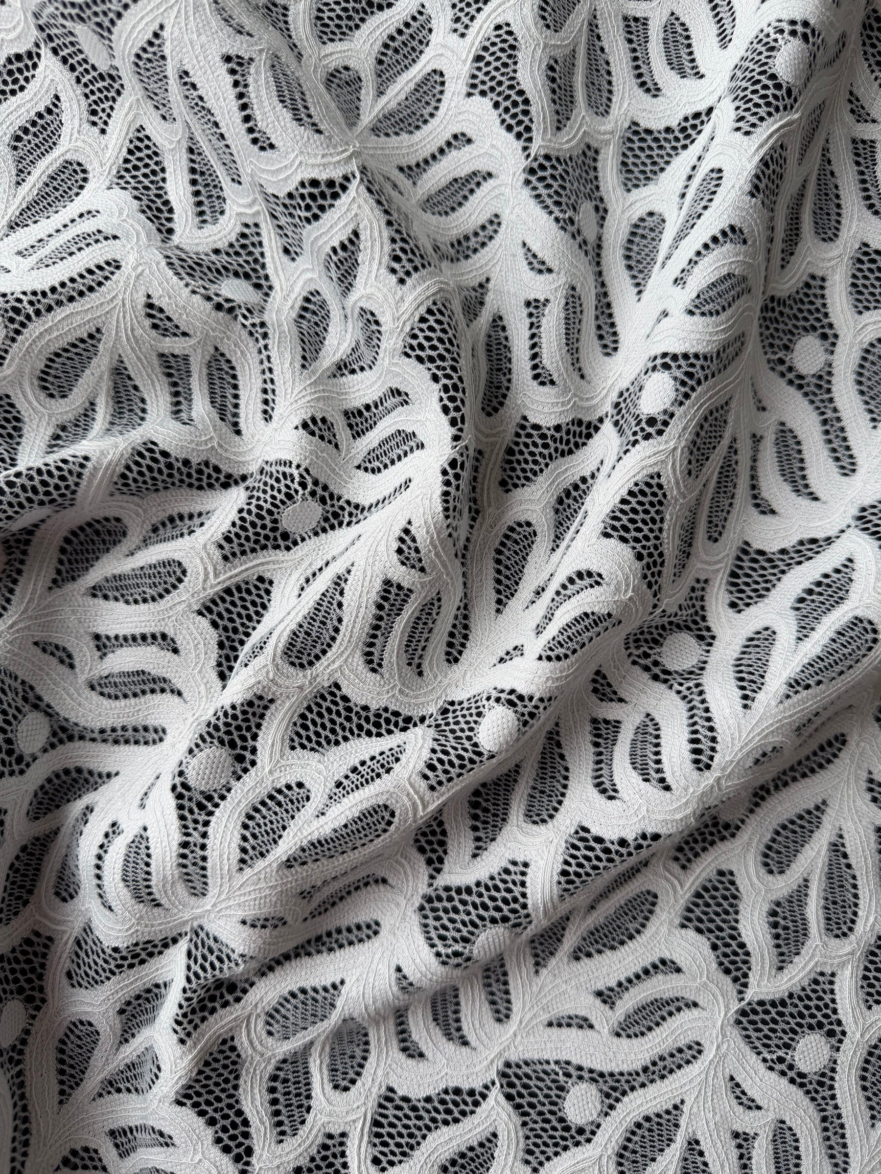 Dentelle raschel stretch ivoire - Tankara