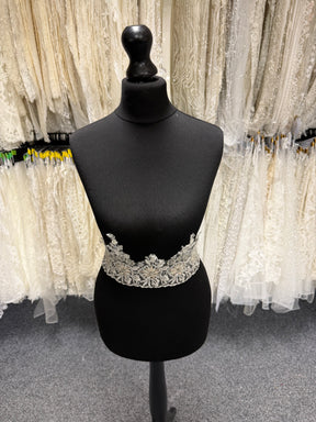 Bordure à perles et sequins ivoire/champagne - T133