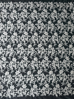 Tulle brodé de perles ivoire - EB1083