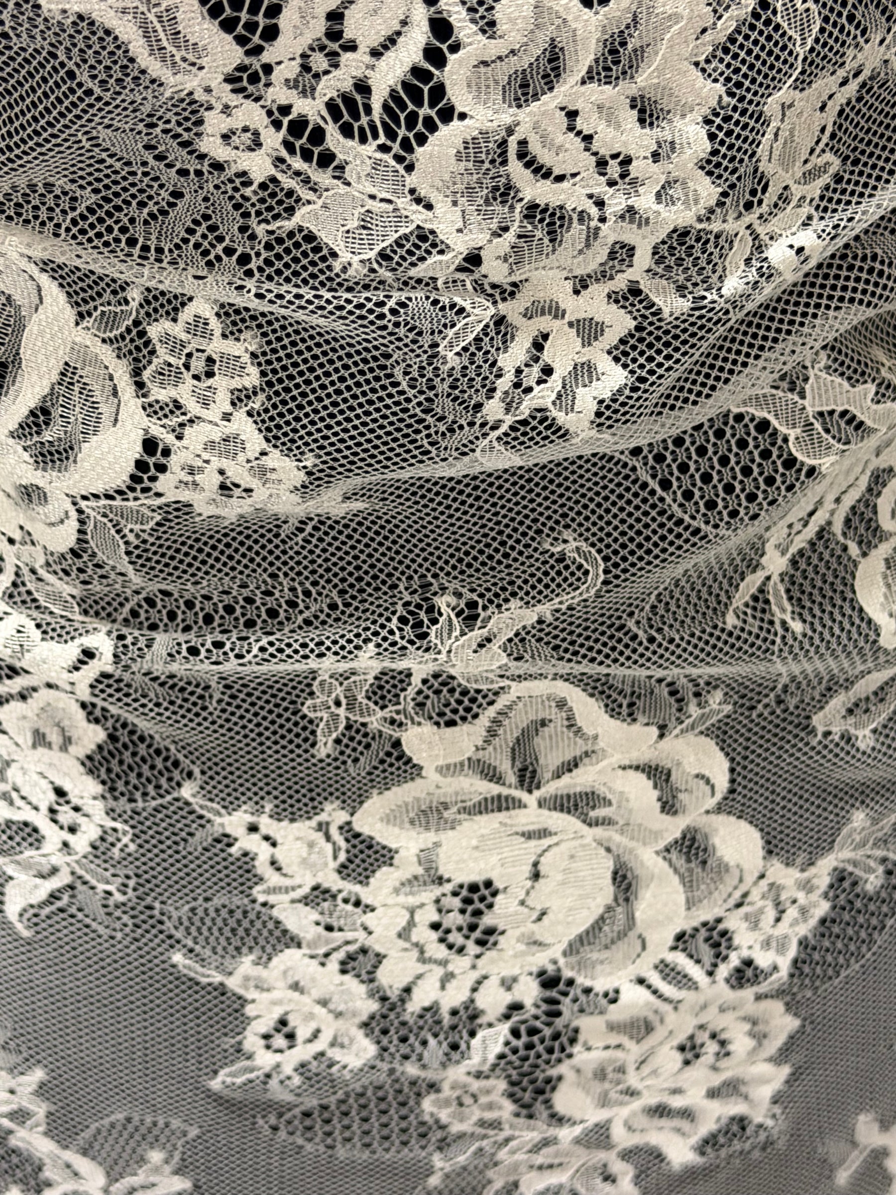 Dentelle Raschel ivoire - P378