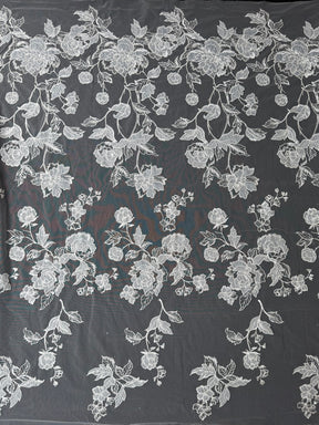Dentelle brodée embellie de sequins ivoire - Destry