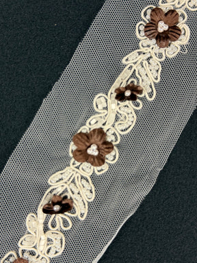 Bordure en perles chocolat - T51