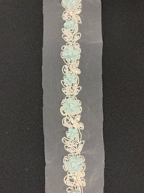Bordure en perles vert brume - T51