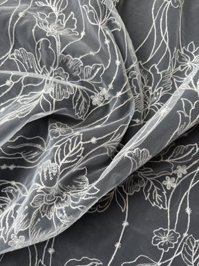 Dentelle brodée de paillettes ivoire - Atley