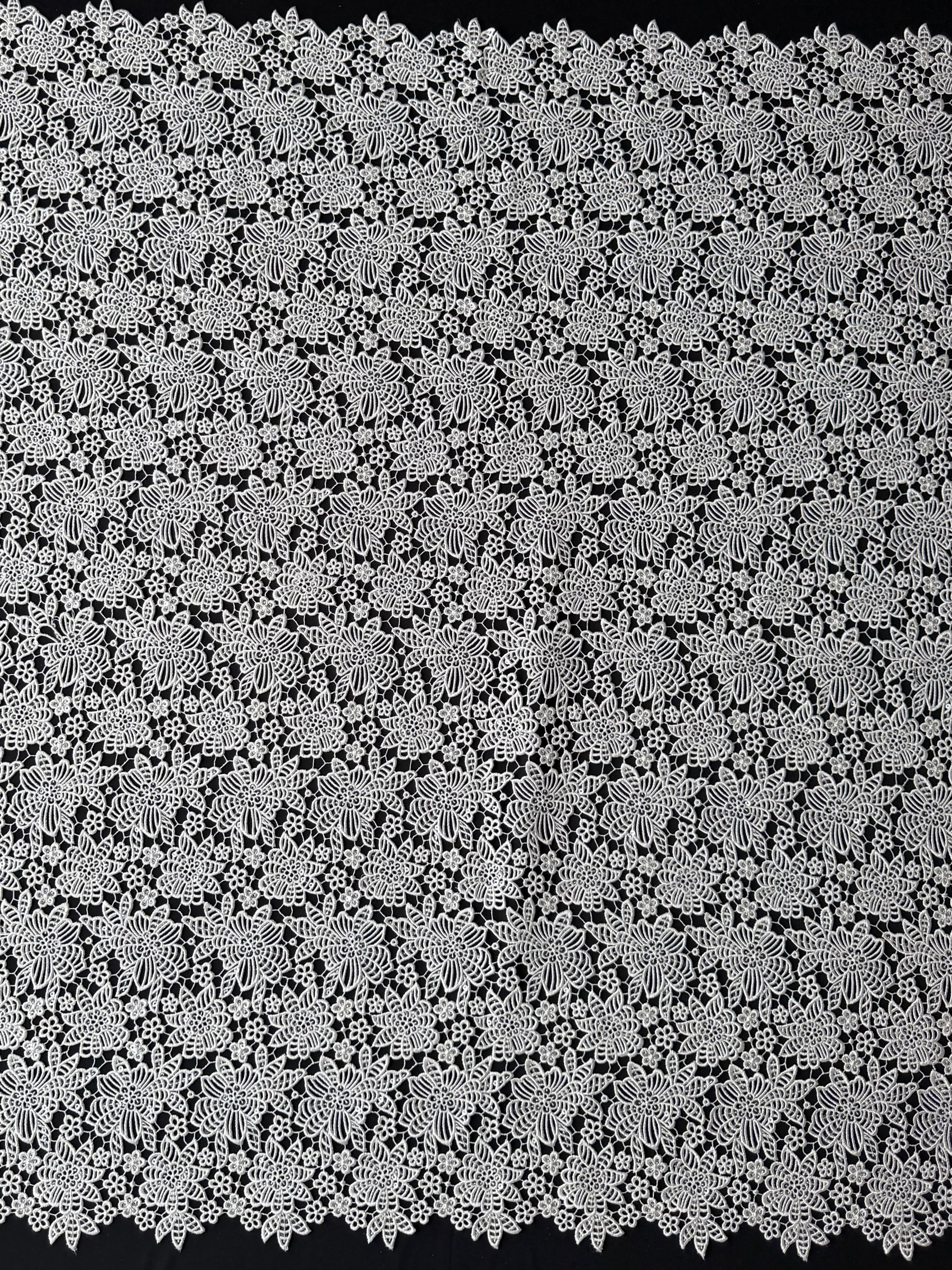 Dentelle Guipure de Séquins Ivoire - P414