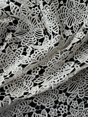 Dentelle Guipure de Séquins Ivoire - P414