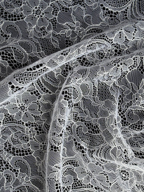 Dentelle Raschel blanche - P412