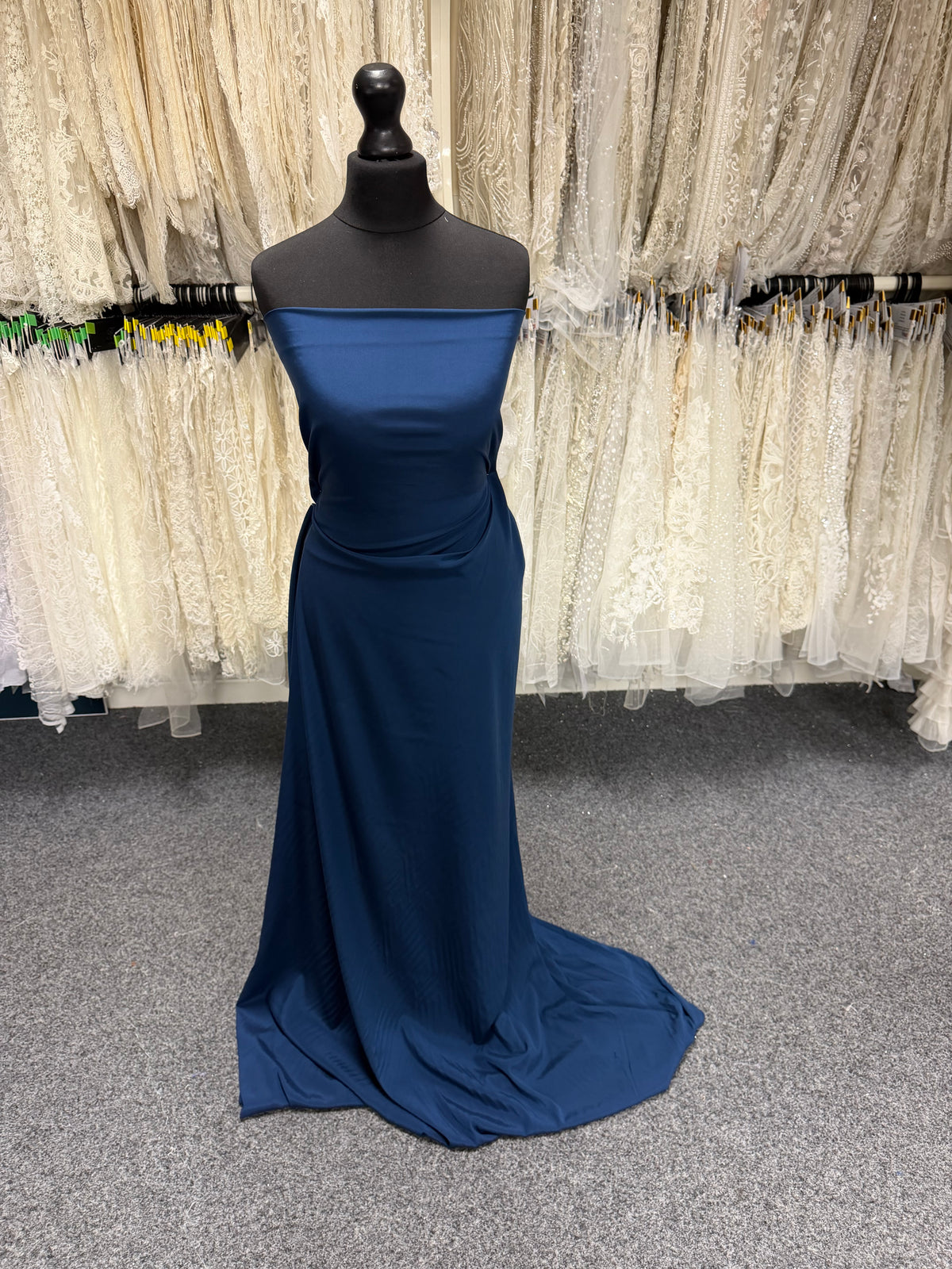 Crêpe de Chine extensible bleu marine - PS4003