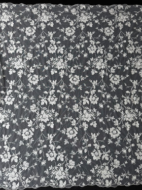 Dentelle florale à paillettes ivoire - EB3019