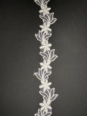 White Embroidered Edging - T7