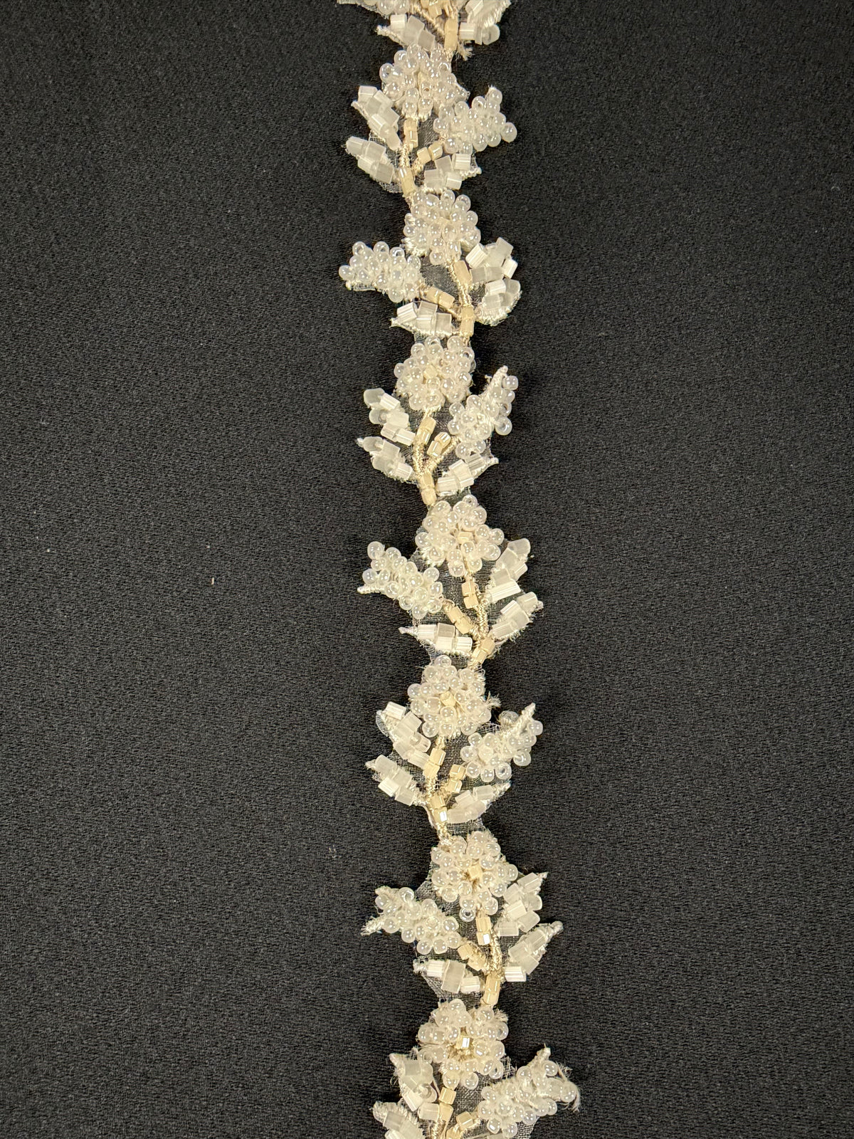 Bordure perlée ivoire/champagne - T6