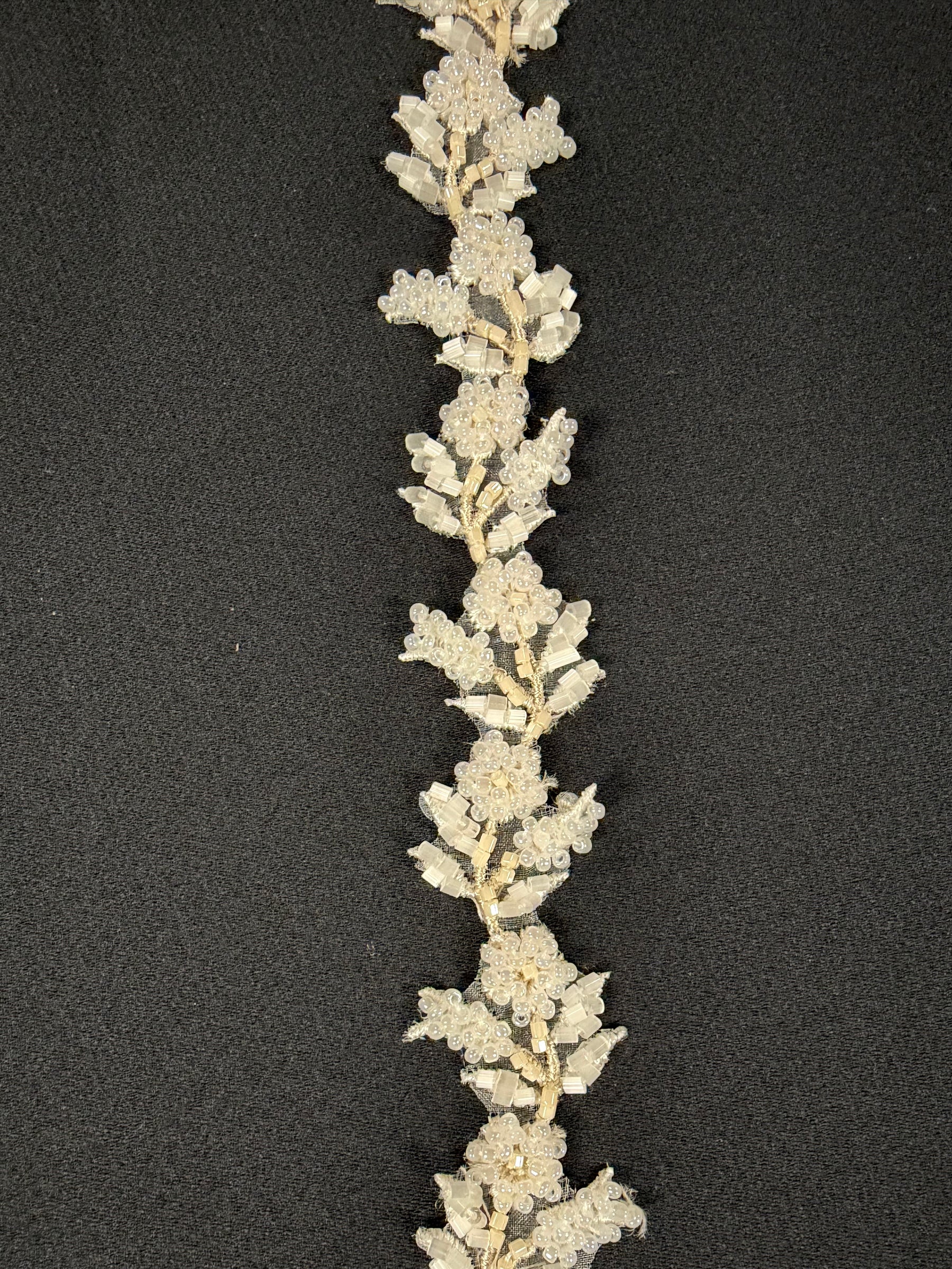 Bordure perlée ivoire/champagne - T6