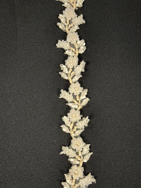 Bordure perlée ivoire/champagne - T6