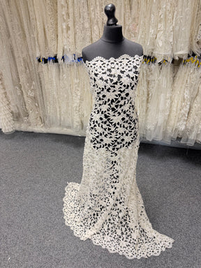 Ivory Beaded Guipure Lace - P394