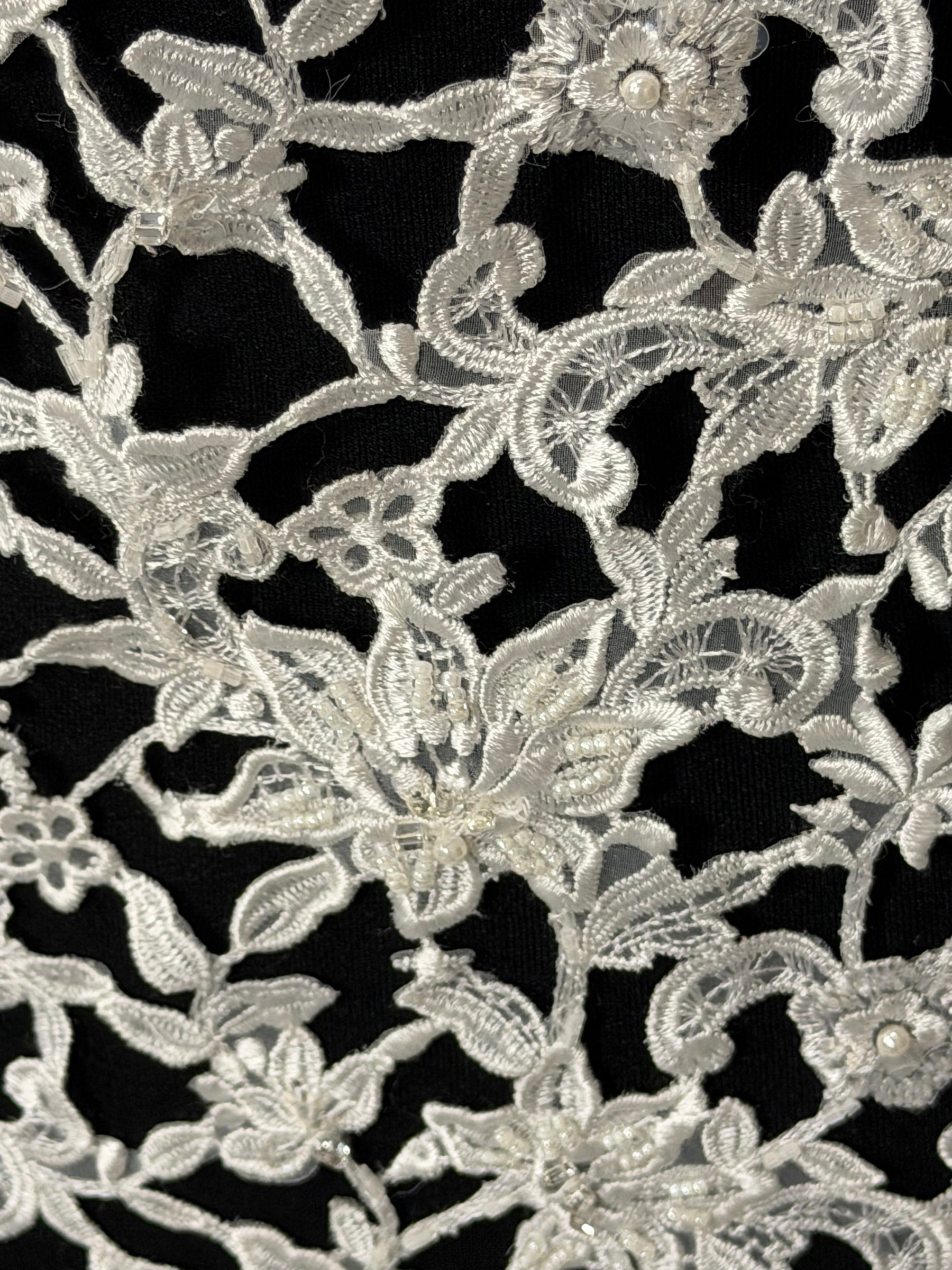 Ivory Beaded Guipure Lace - P394