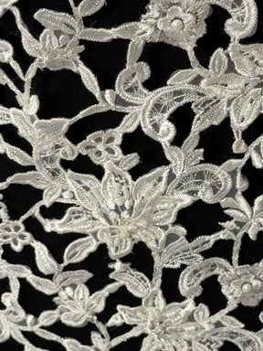 Ivory Beaded Guipure Lace - P394