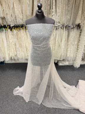 Tulle à sequins brodés rose coquillage – EB3001