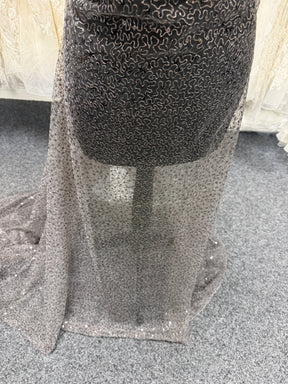 Tulle à sequins brodé taupe – EB3001