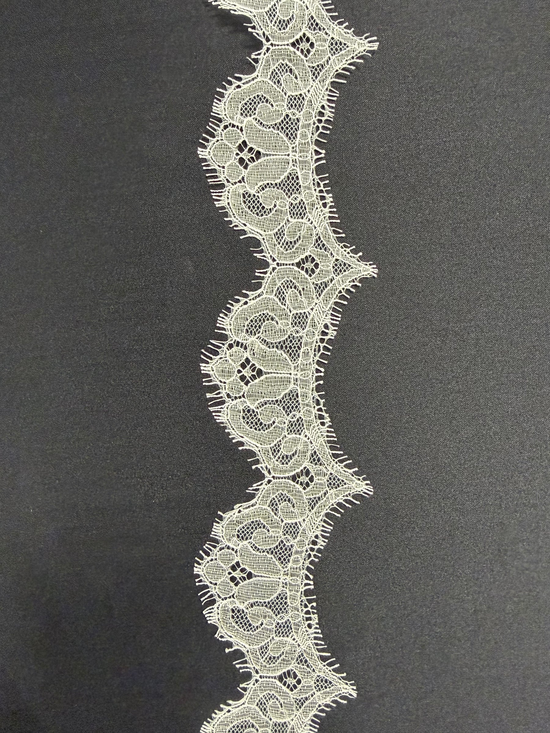 Bordure en dentelle Chantilly ivoire - T360
