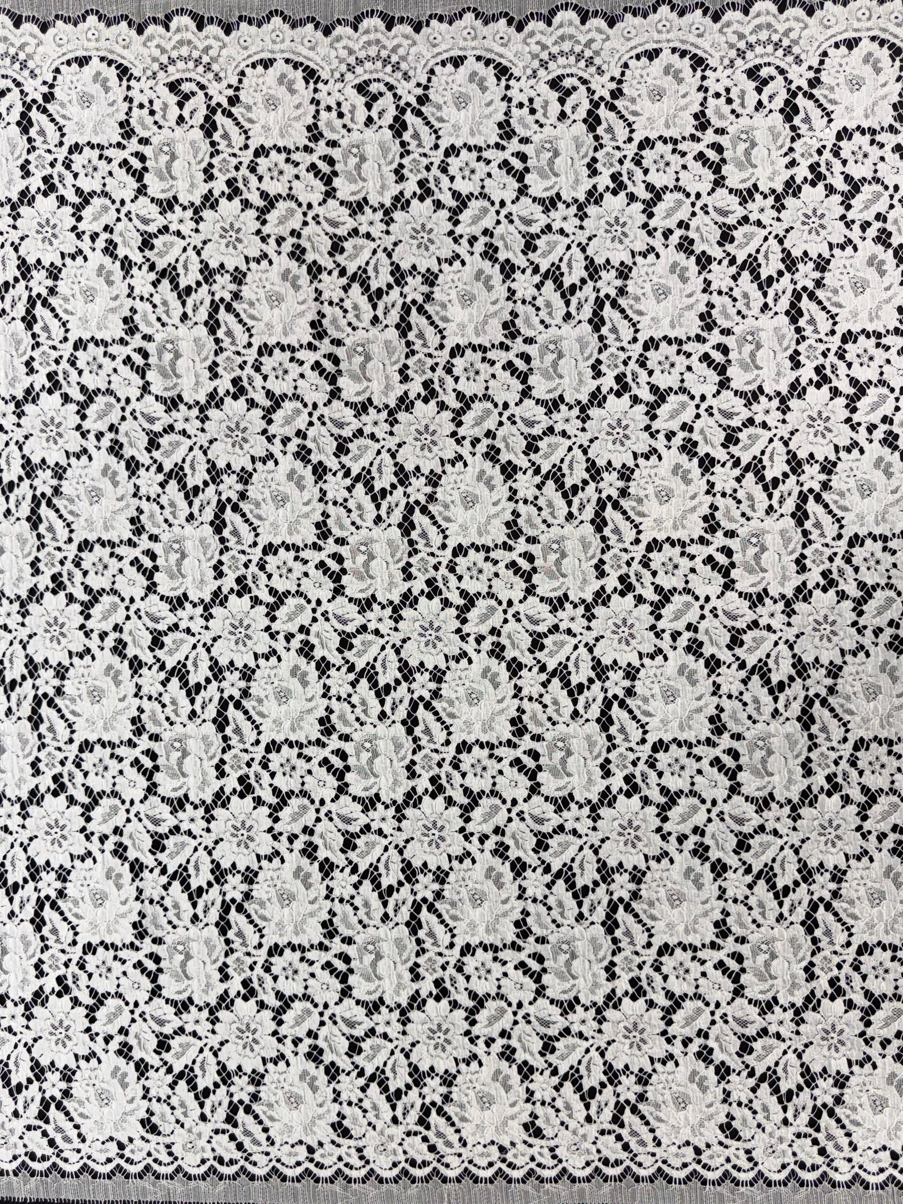 Dentelle française perlée écologique ivoire - LA4003