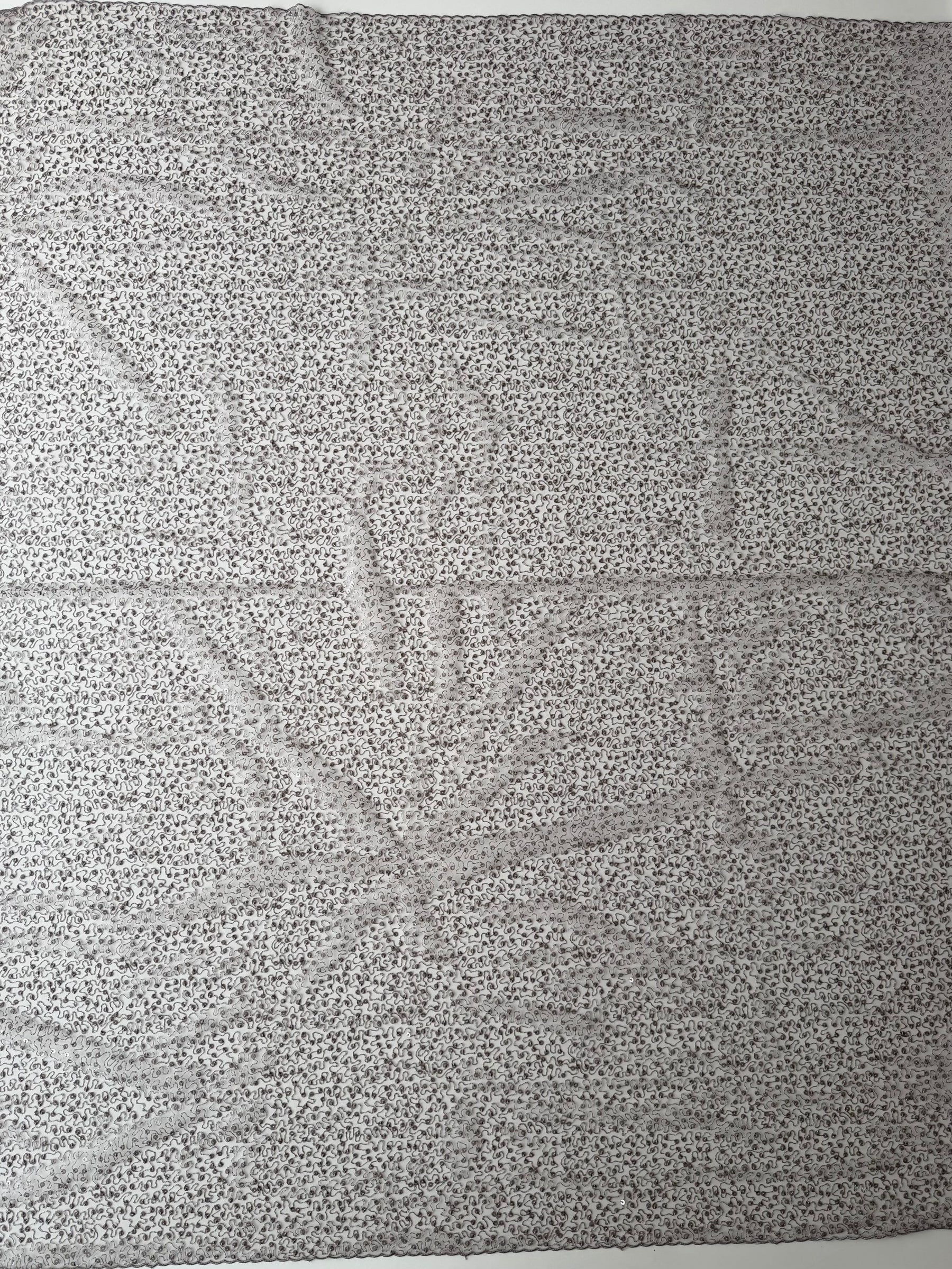 Tulle à sequins brodé taupe – EB3001
