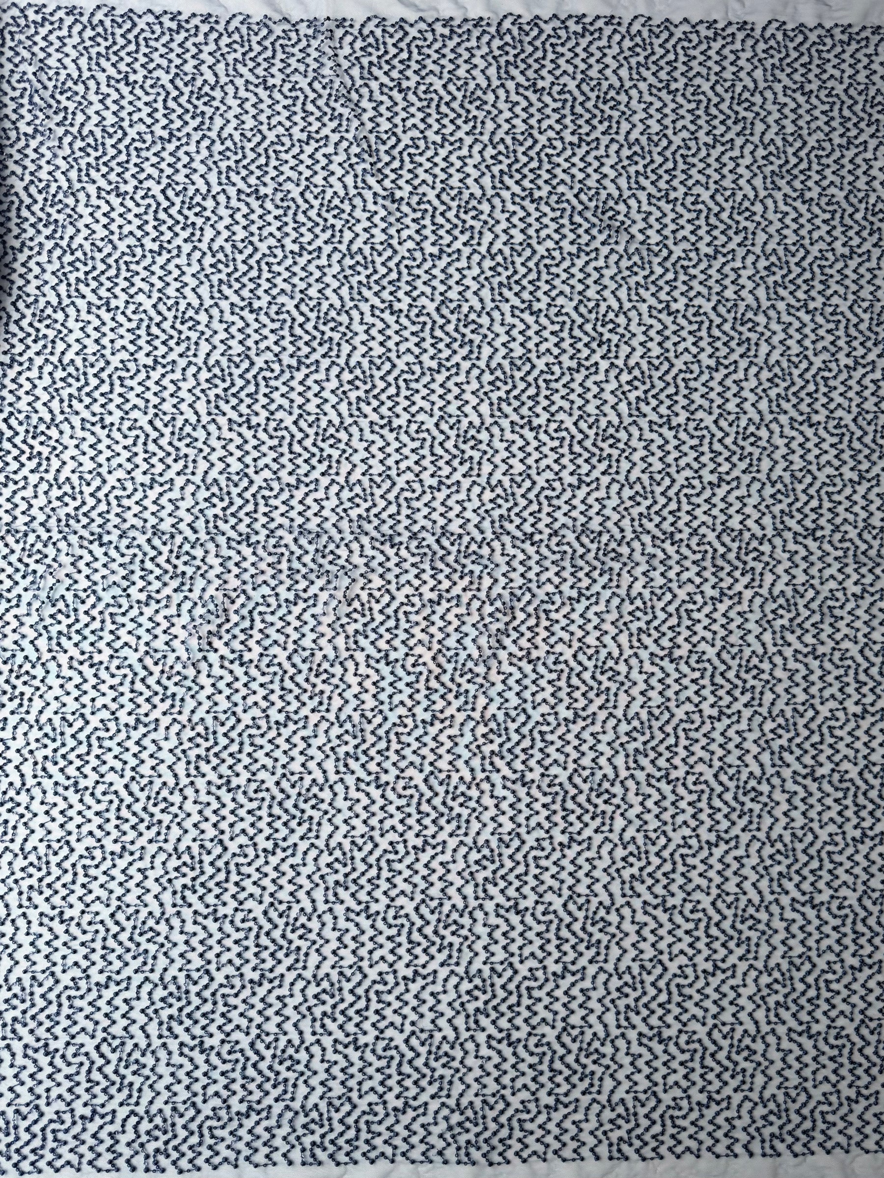 Dentelle brodée de sequins bleu marine - EB3029