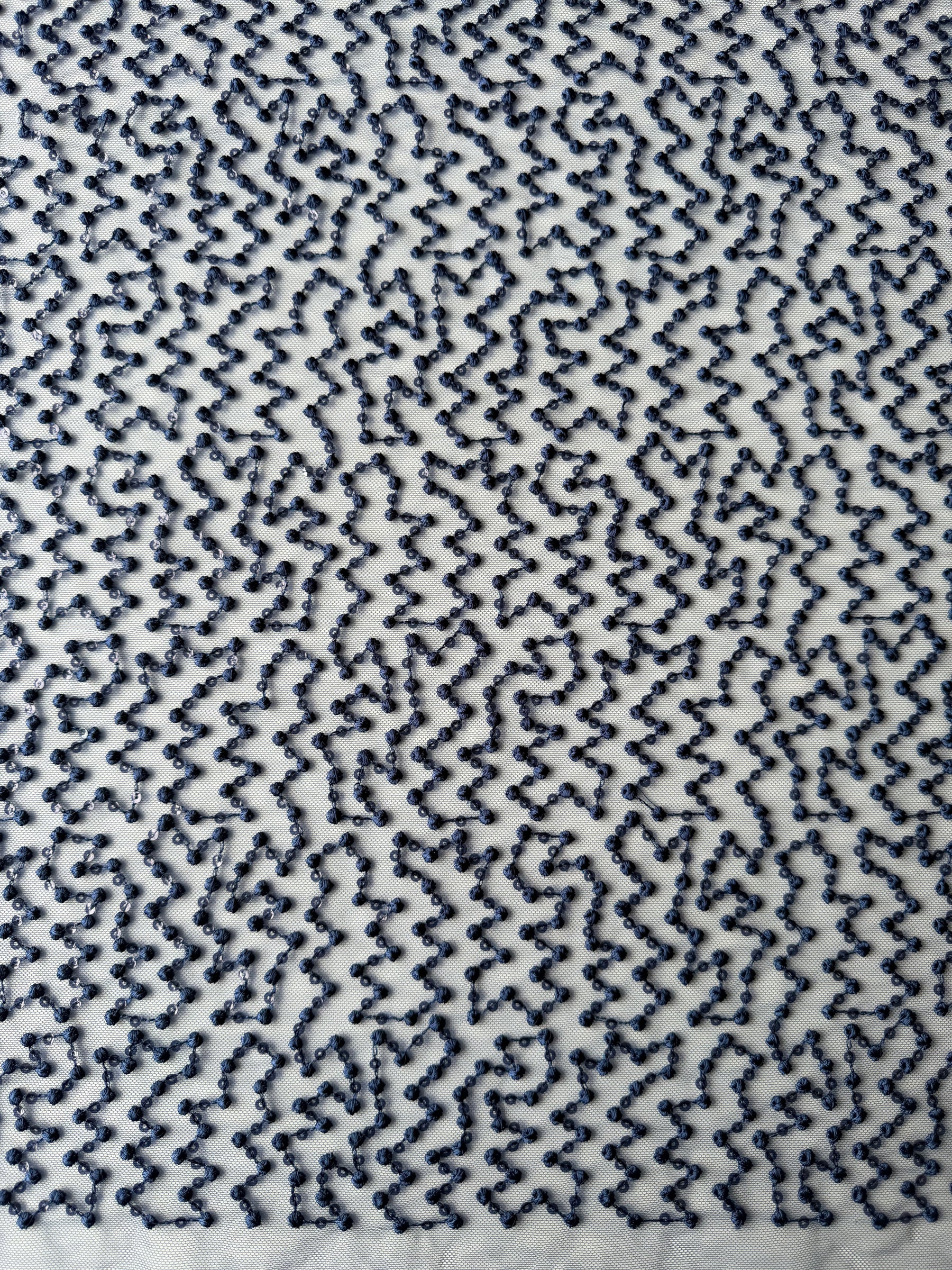 Dentelle brodée de sequins bleu marine - EB3029