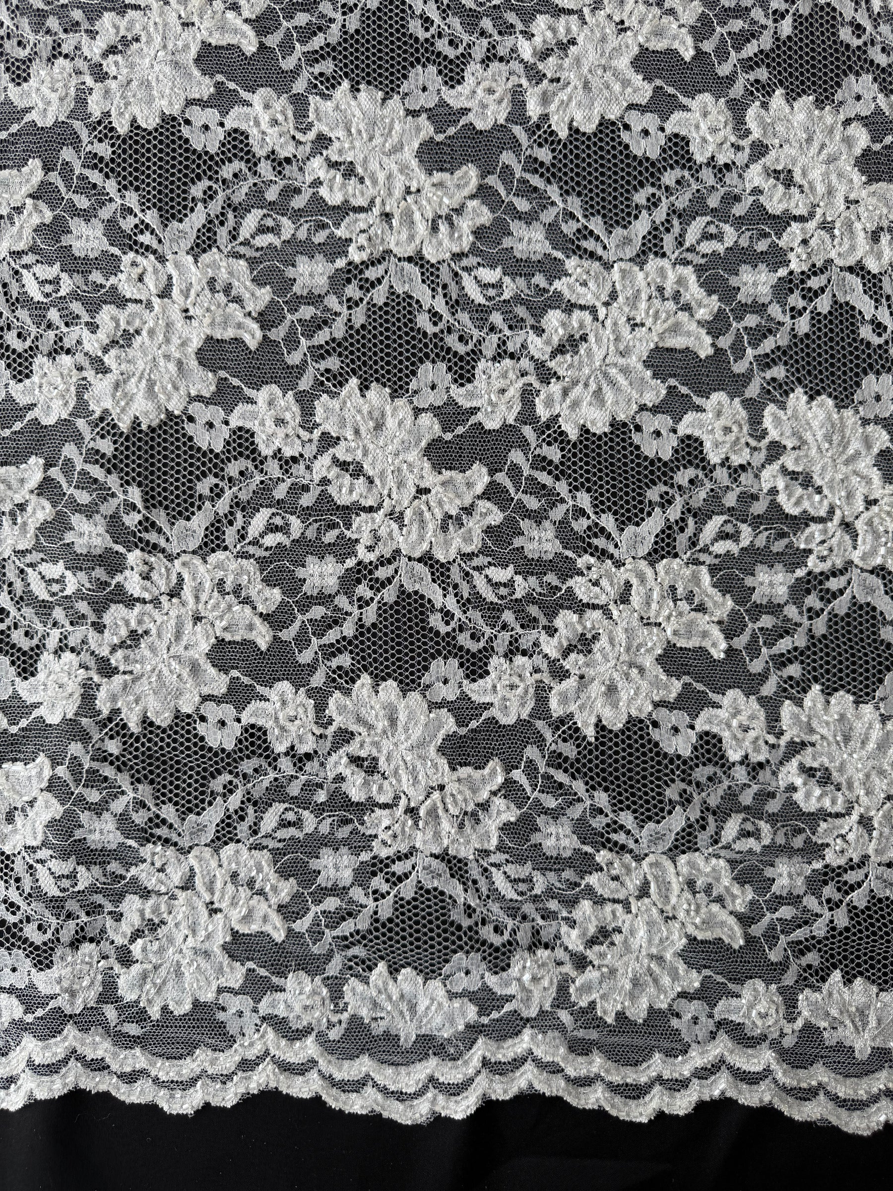 Dentelle Raschel Perlé Ivoire Foncé - P395