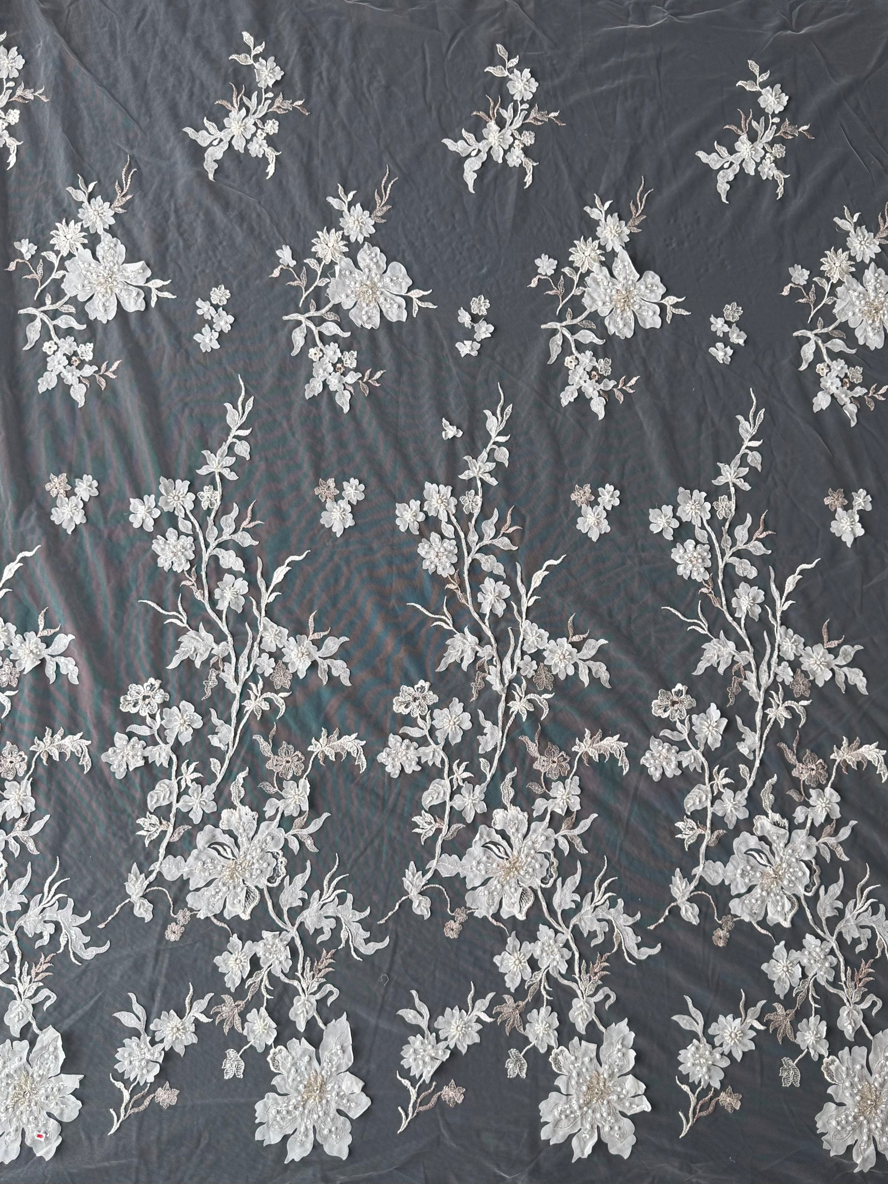 Dentelle brodée or rose - EB1015
