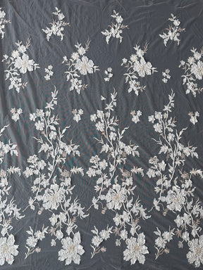 Dentelle brodée or rose - EB1015