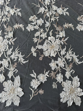Dentelle brodée or rose - EB1015