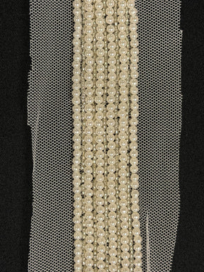 Bordure perlée blanc perle - T357