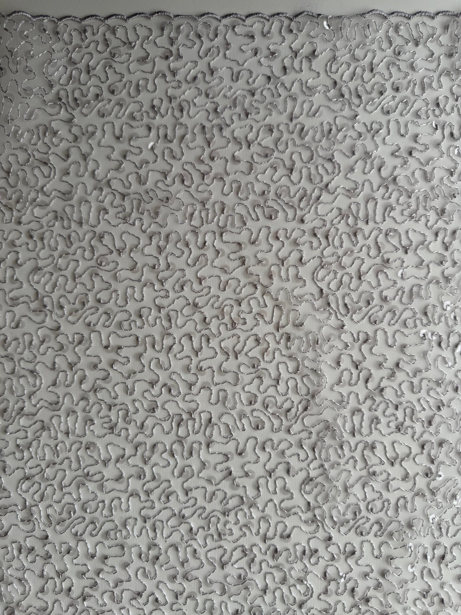 Tulle à sequins argentés brodés – EB3001