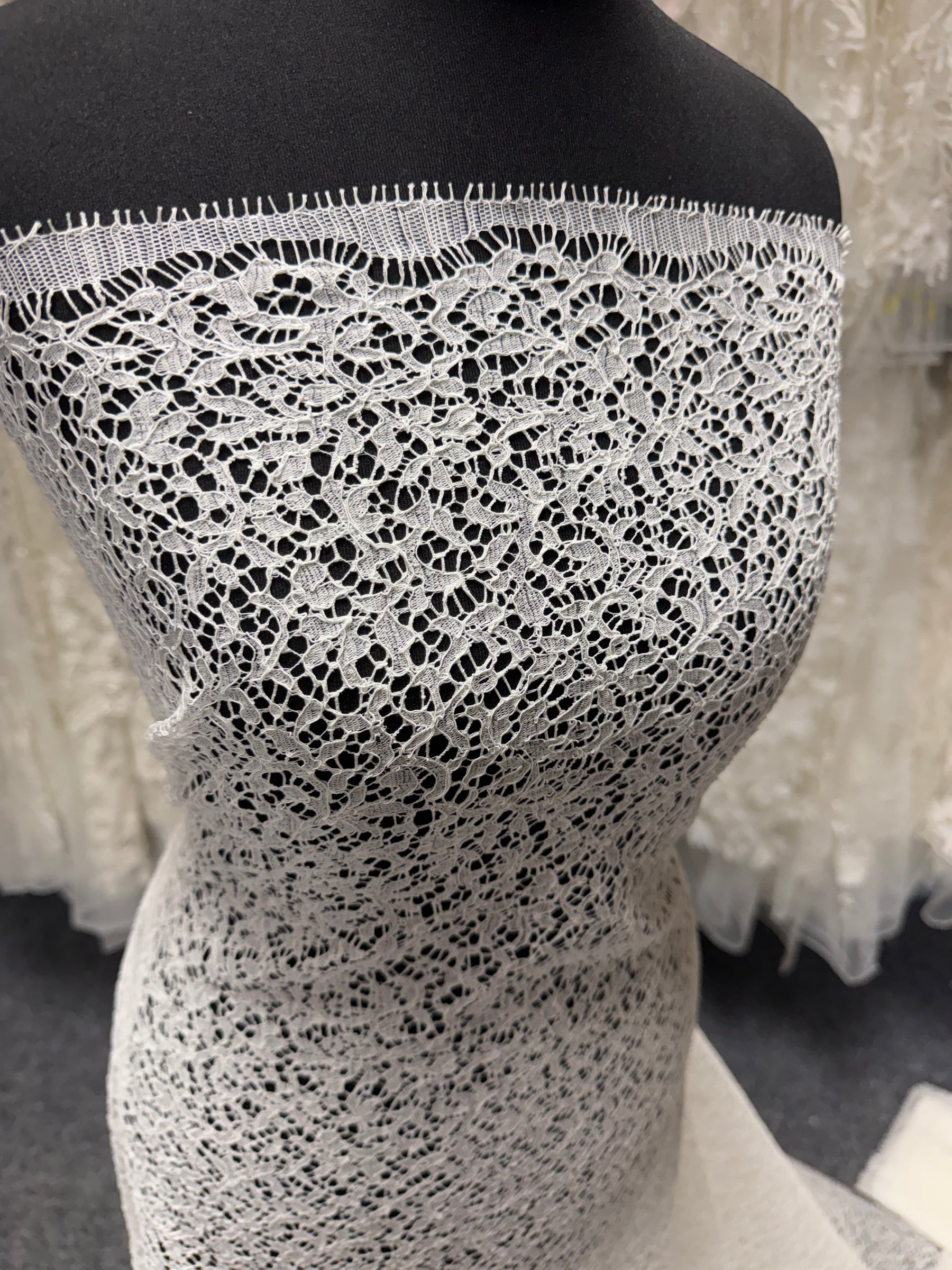 Dentelle française ivoire brodée - LA4005