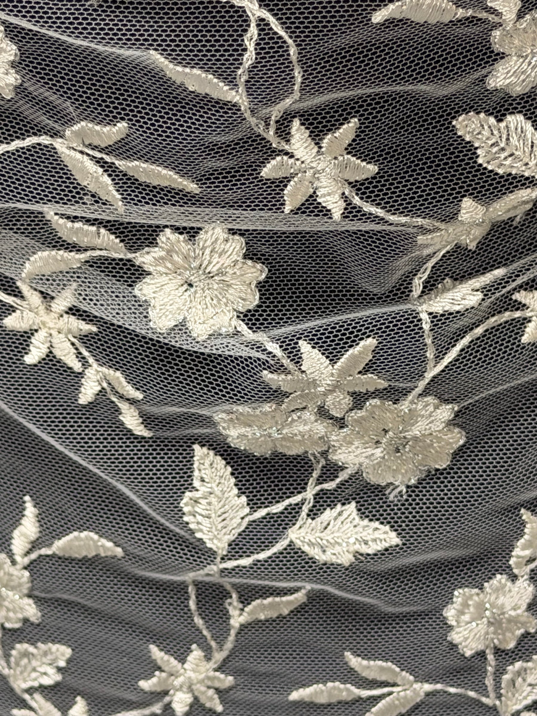 Ivory Embroidered Lace - P468