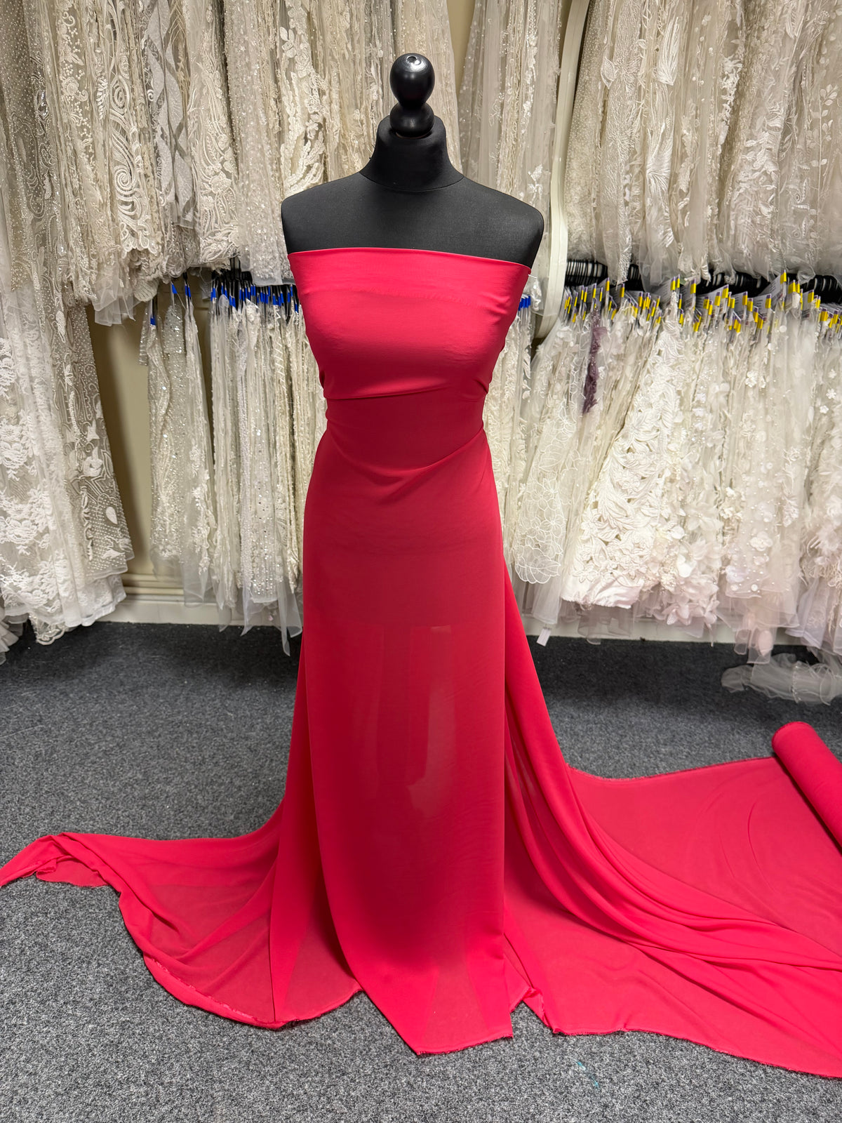 Cerise Pink Polyester Chiffon - Balance
