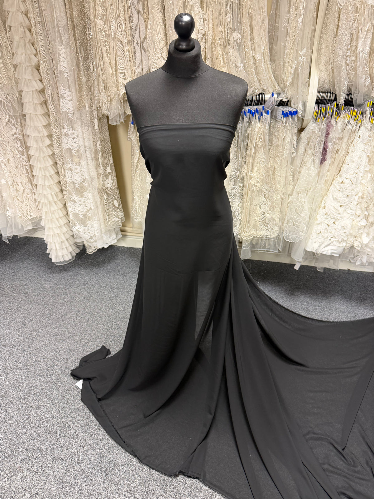Black Polyester Chiffon - Balance