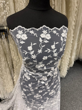 White Embroidered Lace - P468