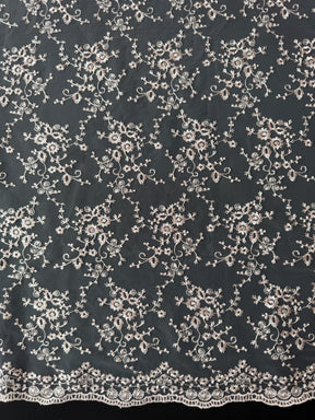 Dentelle brodée Rose Antique - P615