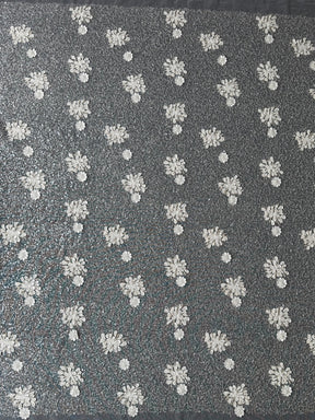 Tulle brodé de perles ivoire - EB1074