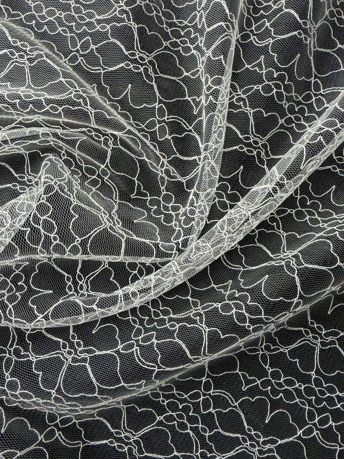 Tulle brodé ivoire clair - EB5030