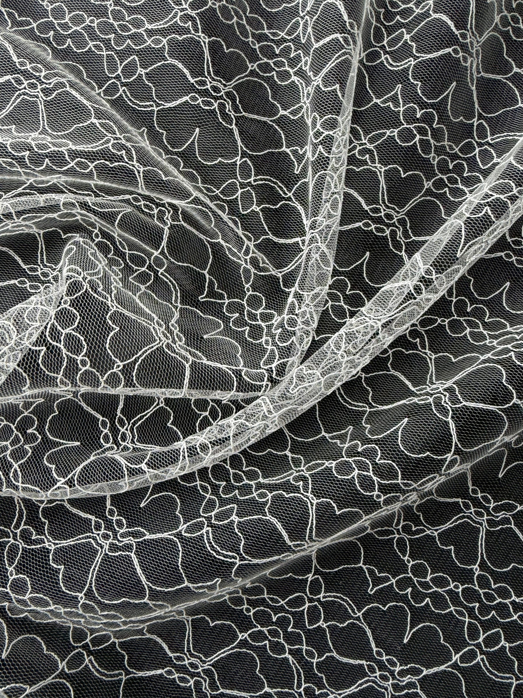 Tulle brodé ivoire clair - EB5030
