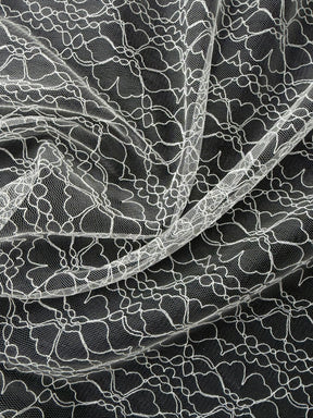 Tulle brodé ivoire clair - EB5030