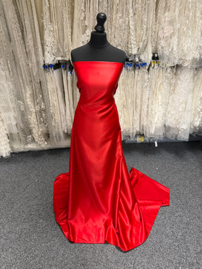 Satin duchesse léger en polyester rouge - P44