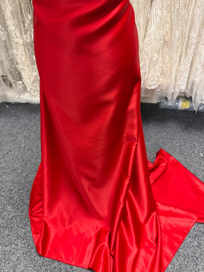 Satin duchesse léger en polyester rouge - P44