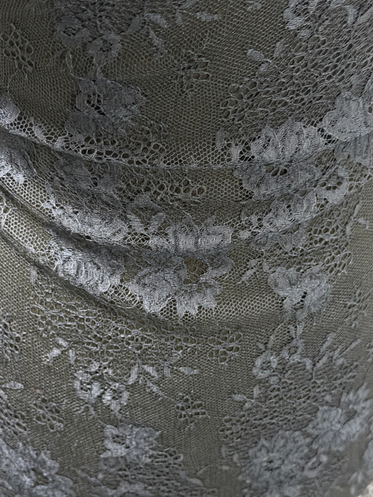 Navy Silk Italian Lace - P282