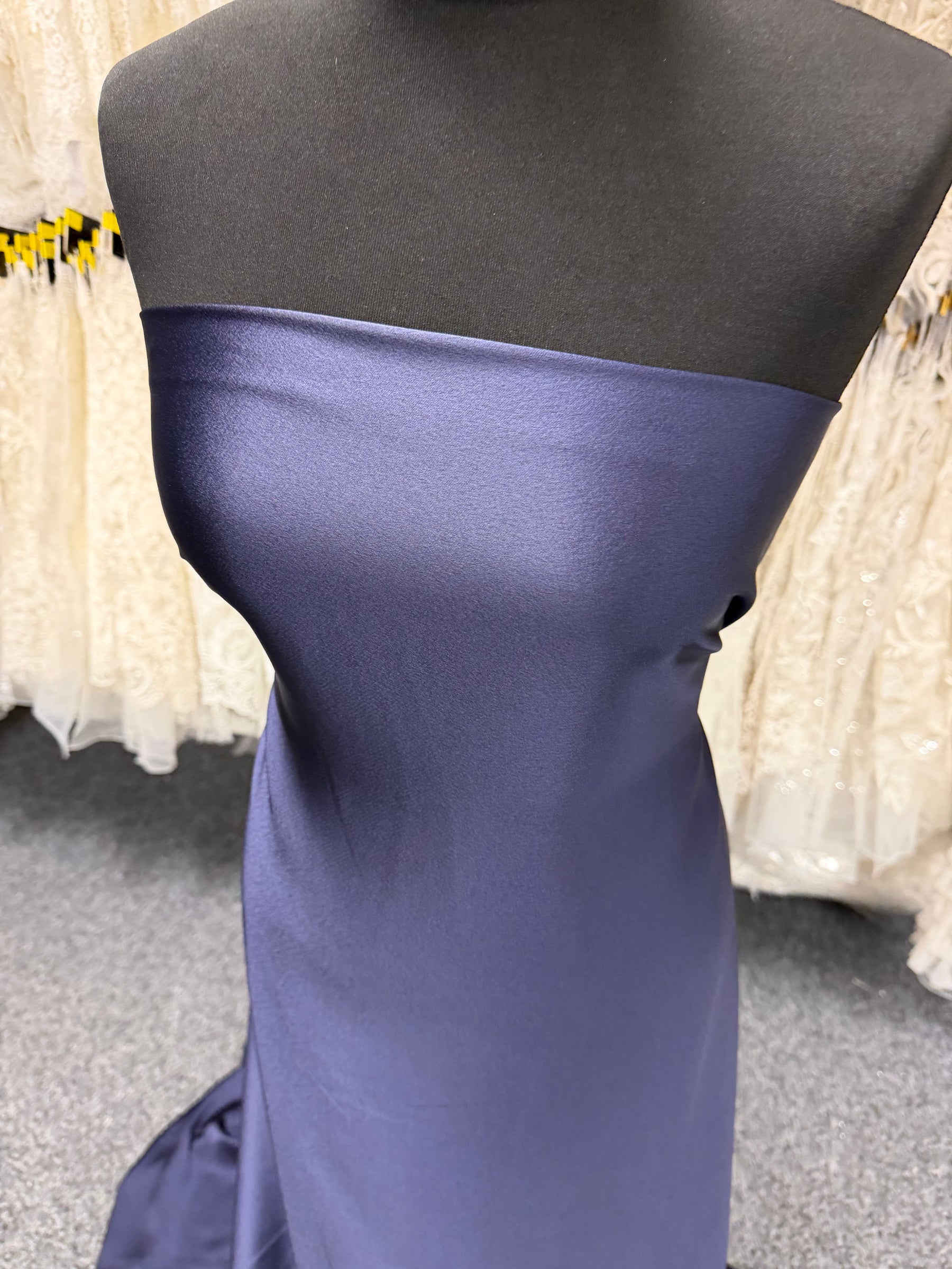 Crêpe envers satin de polyester marine - Nostalgie (CF)