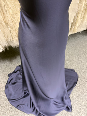 Crêpe envers satin de polyester marine - Nostalgie (CF)